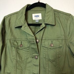 Old Navy Olive Green Denim Jacket Size M